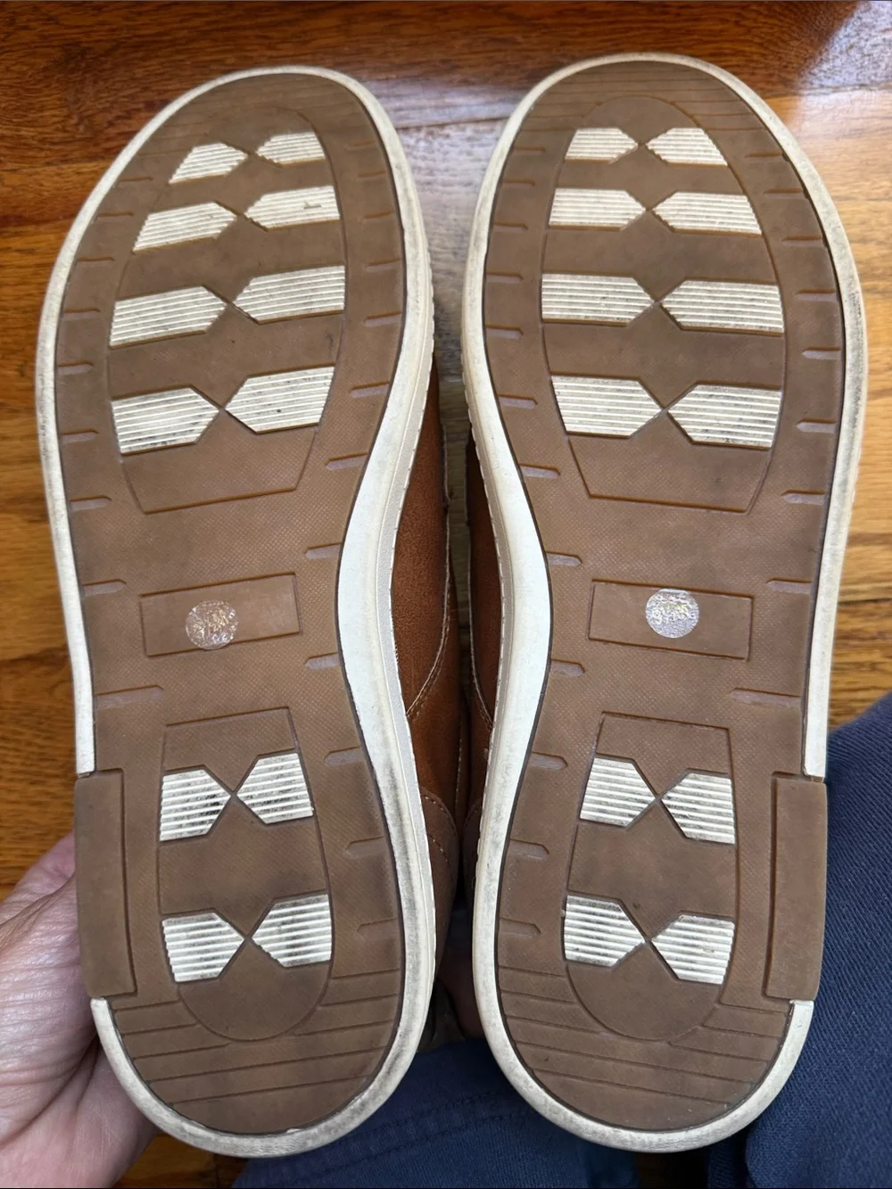 Crown Vintage Men's Brown faux leather Slip-On Style Sneakers /dress shoes